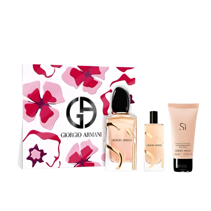 Giorgio Armani Si Edp Gift Set (100Ml + 15Ml + Body Lotion 50Ml) Perfume Set for Her