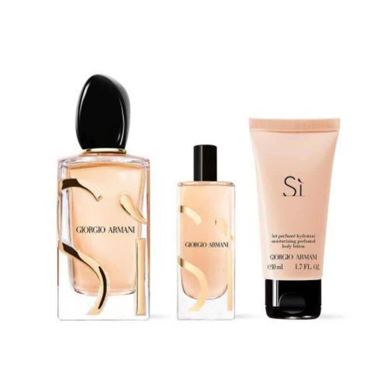 Giorgio Armani Si Edp Gift Set (100Ml + 15Ml + Body Lotion 50Ml) Perfume Set for Her