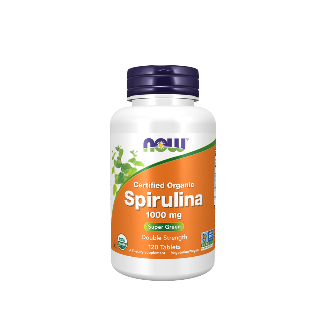Now Certified Organic Spirulina 1000mg 120tablets