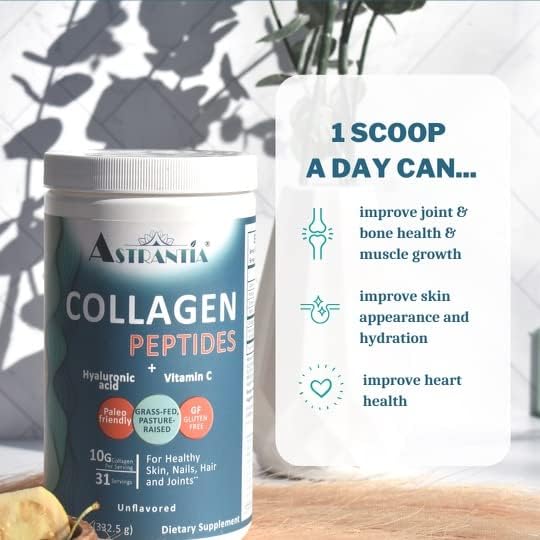 Astranria Collagen Peptides Hyaluronic Acid Vitamin C Unflavored Powder 332.5Gm