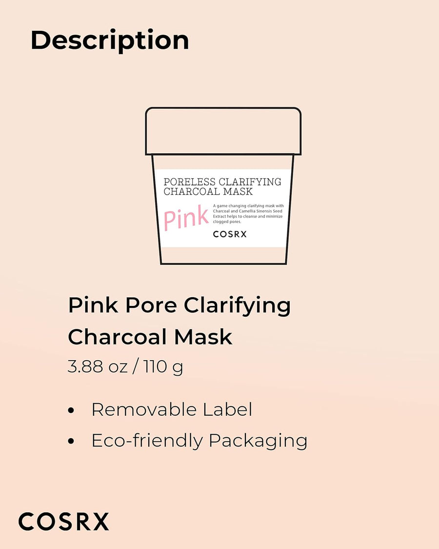 Cosrx Poreless Clarifying Charocal Mask Pink 110g
