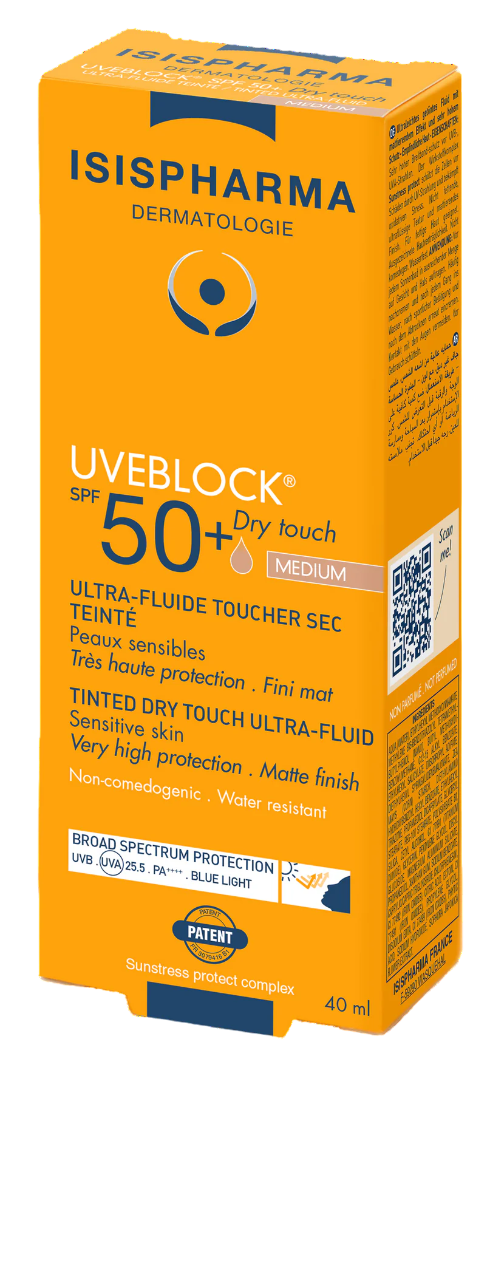 IsisPharma Uveblock SPF50+ Tinted Dry Touch Medium Fluid 40Ml
