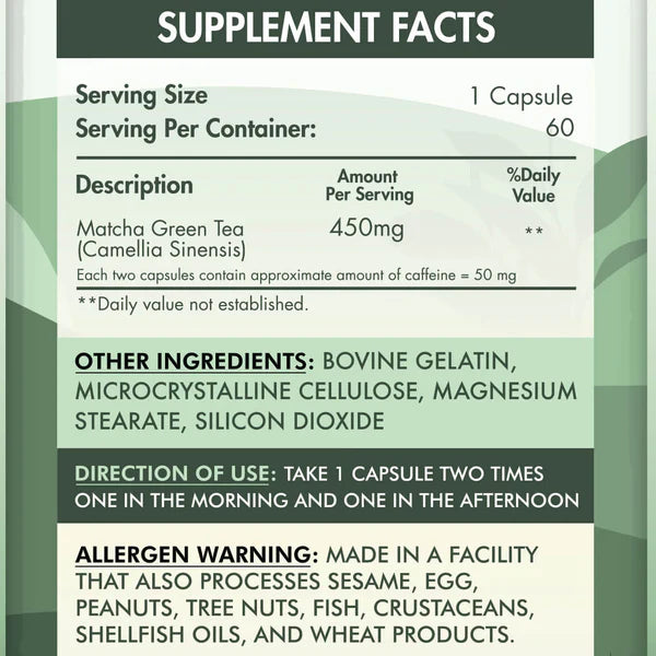 Organic Nation Matcha Premium 60capsules