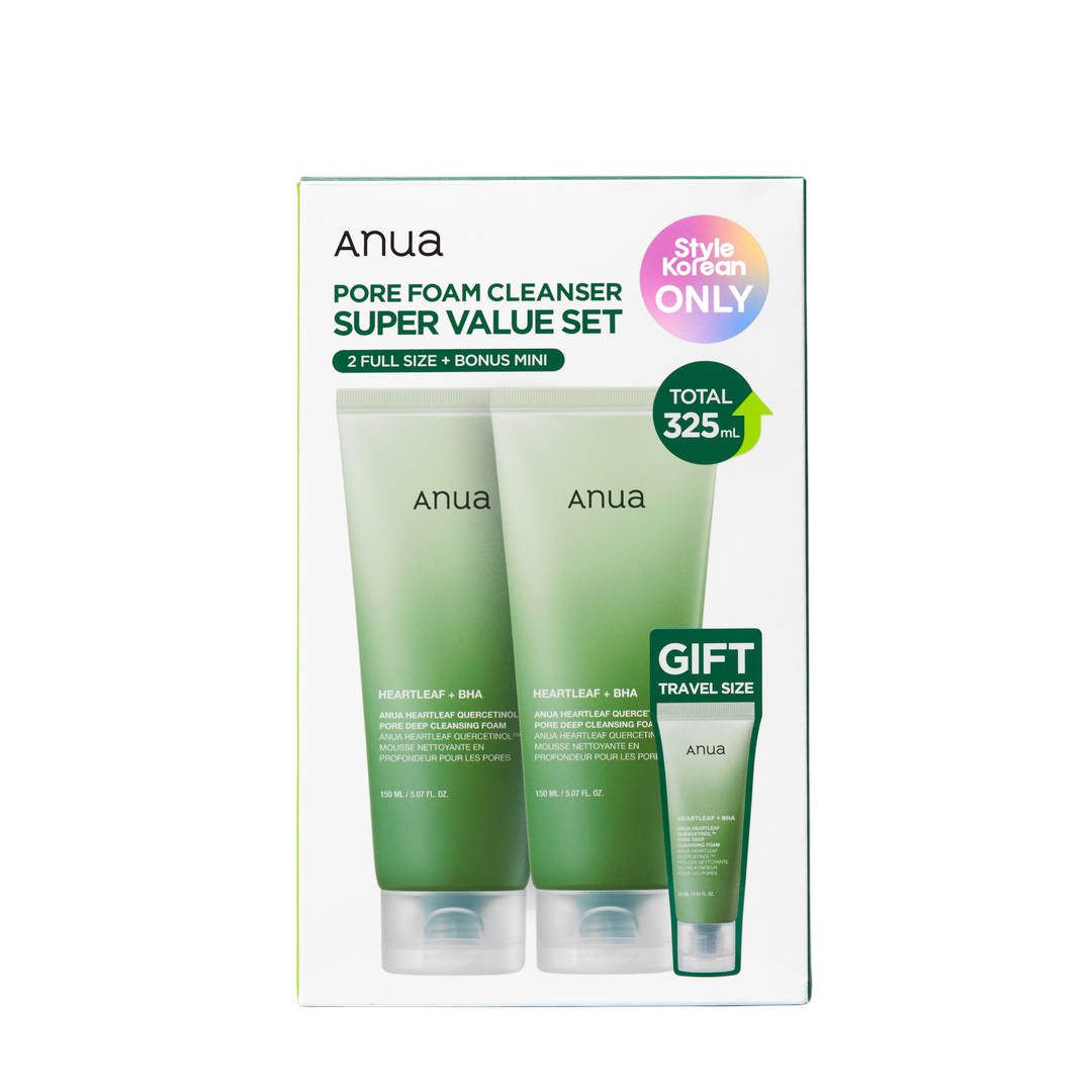 Anua Pore Foam Cleanser Super Value Set - 2 Full Size + Bonus Mini