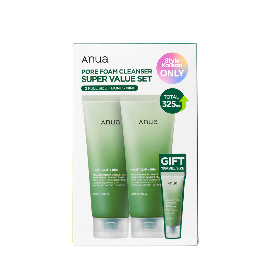 Anua Pore Foam Cleanser Super Value Set - 2 Full Size + Bonus Mini