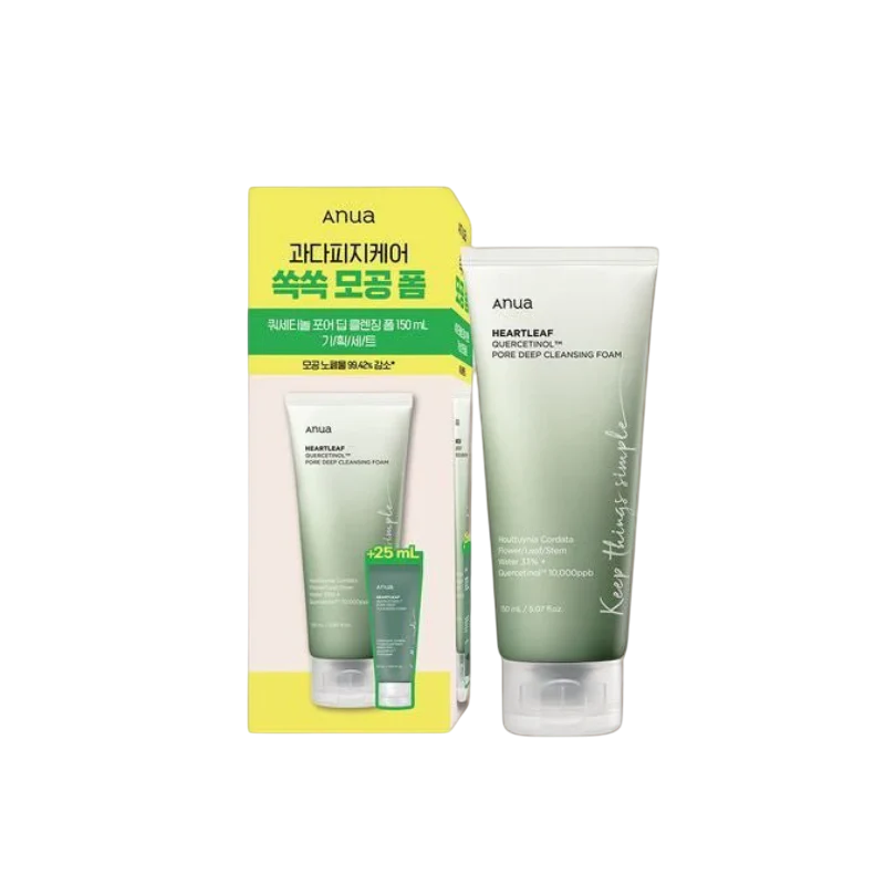 Anua Heart Leaf Quercetinol Pore Deep Cleansing Foam 150Ml + 25Ml Foam.