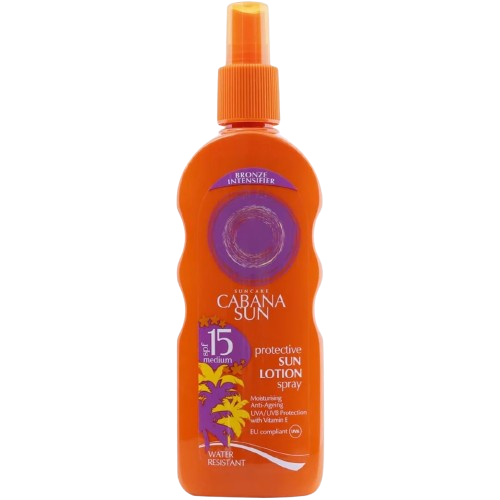 Cabana Sun SPF15 Medium Protective Sun Lotion Spary Water Resistant 200Ml