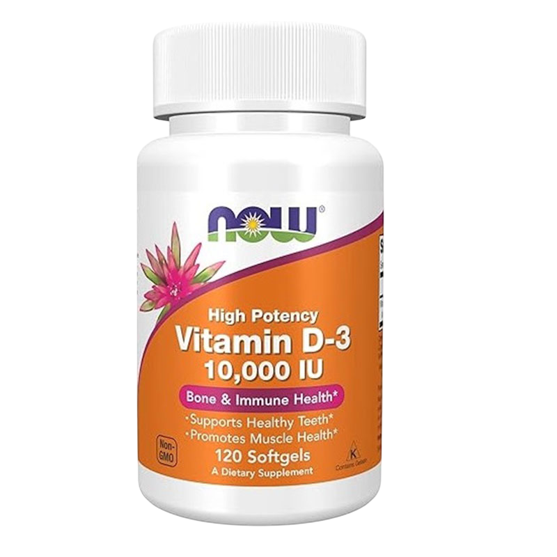 Now Vitamin D-3 10,000 IU Bone & Immune Health 120 Softgels